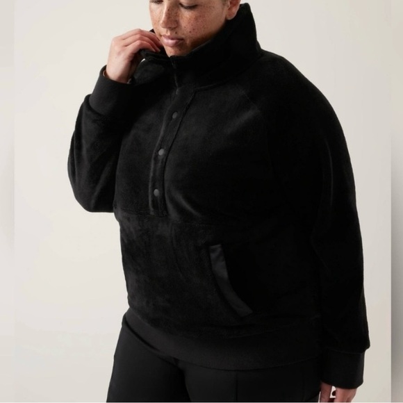 Athleta Tops - Clearance NWT Recover Cozy Snap Front Sweatshirt Black